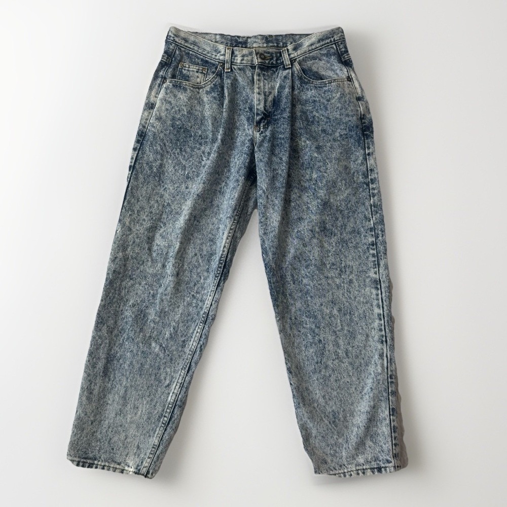 VTG Lee Acid Stone Wash Mom‎ Jeans Sz 32x28 80's 90's 100% Cotton Made In USA
